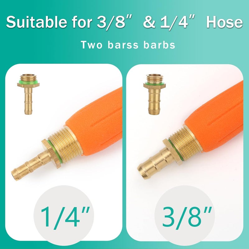 VanPet 2Pcs All Metal Replacement Sprayer Wand,1/4" & 3/8" Brass Barb Sprayer Wand Replacement, Stainless Steel Sprayer Wand with Shut off Valve & 2 Hose Clamps (2Pcs 29 Inches Sprayer Wand) - Image 3
